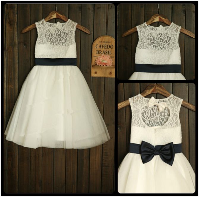 flower girl dress with black sash