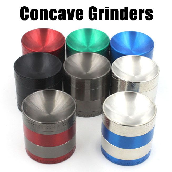 2019 Concave Grinders Herb Grinder 50/55/63mm 4 Layers Metal Grinders