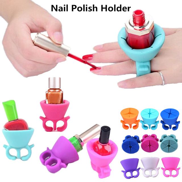 Nail Polish Holder Art Display Ring Style For UV Gel Varnish Wearable