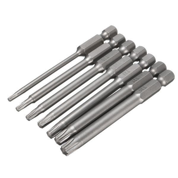 2020 75mm T8 T30 Torx Screwdriver Bits 1/4 Inch Hex Shank