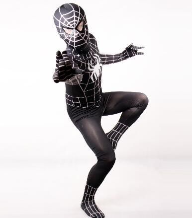 2018 black spiderman costume kids halloween costumes for kids children superhero party cosplay spandex zentai full bodysuit custom from factoryhandbag