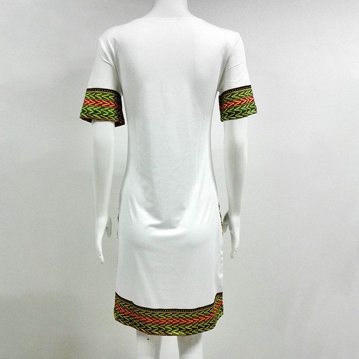 2017 novo design de moda africano dress womens impressão tradicional roupas traiki nacional preto branco de manga curta roupas africanas