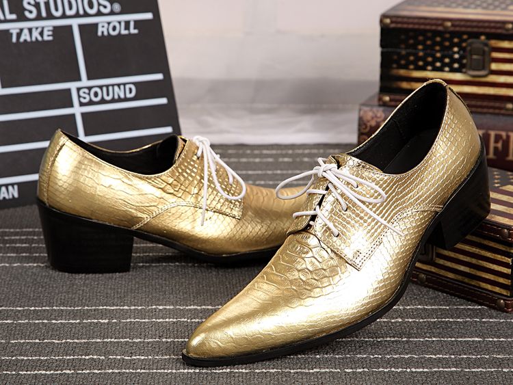 gold leather shoes