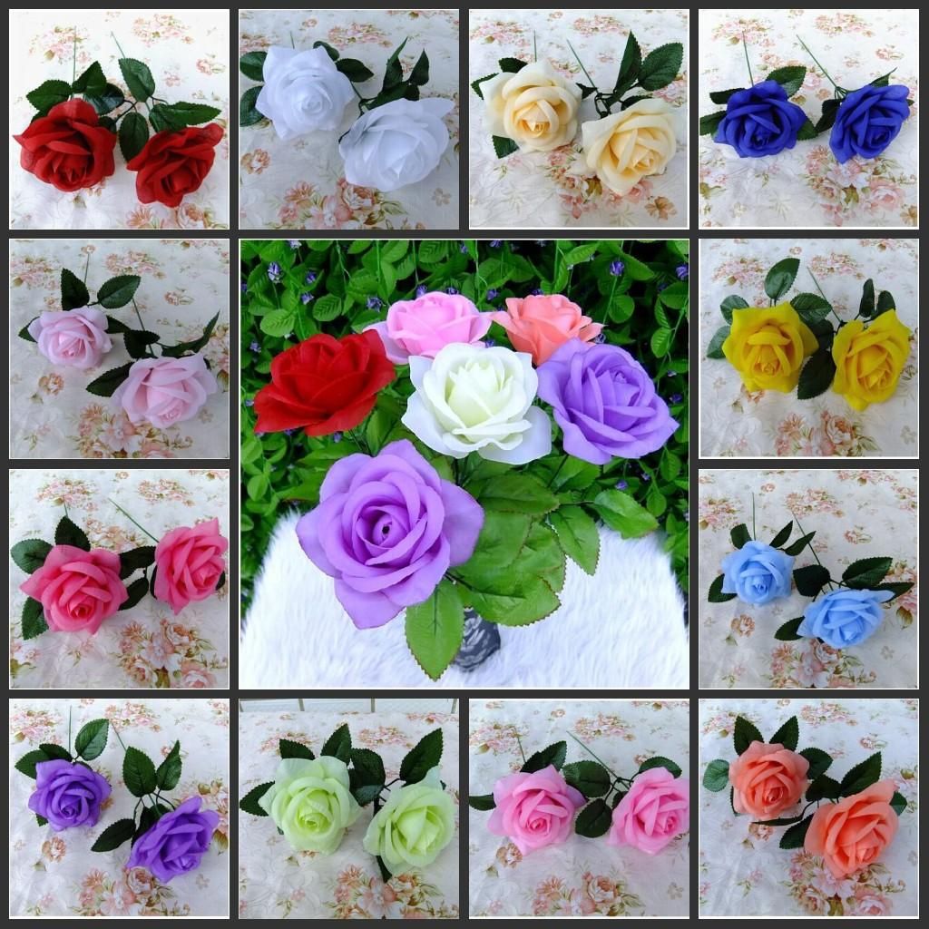 2016 New Artificial Rose Silk Flower Beautiful Wedding Bouquet Home Furnishings Christmas Ornament Shooting Prop Supplies Rose Silk Flower line with