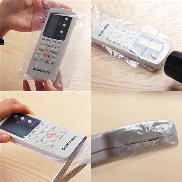 5x Heat Shrink Film TV Air-Conditioner Video Remote Control Protector Cover Kit 