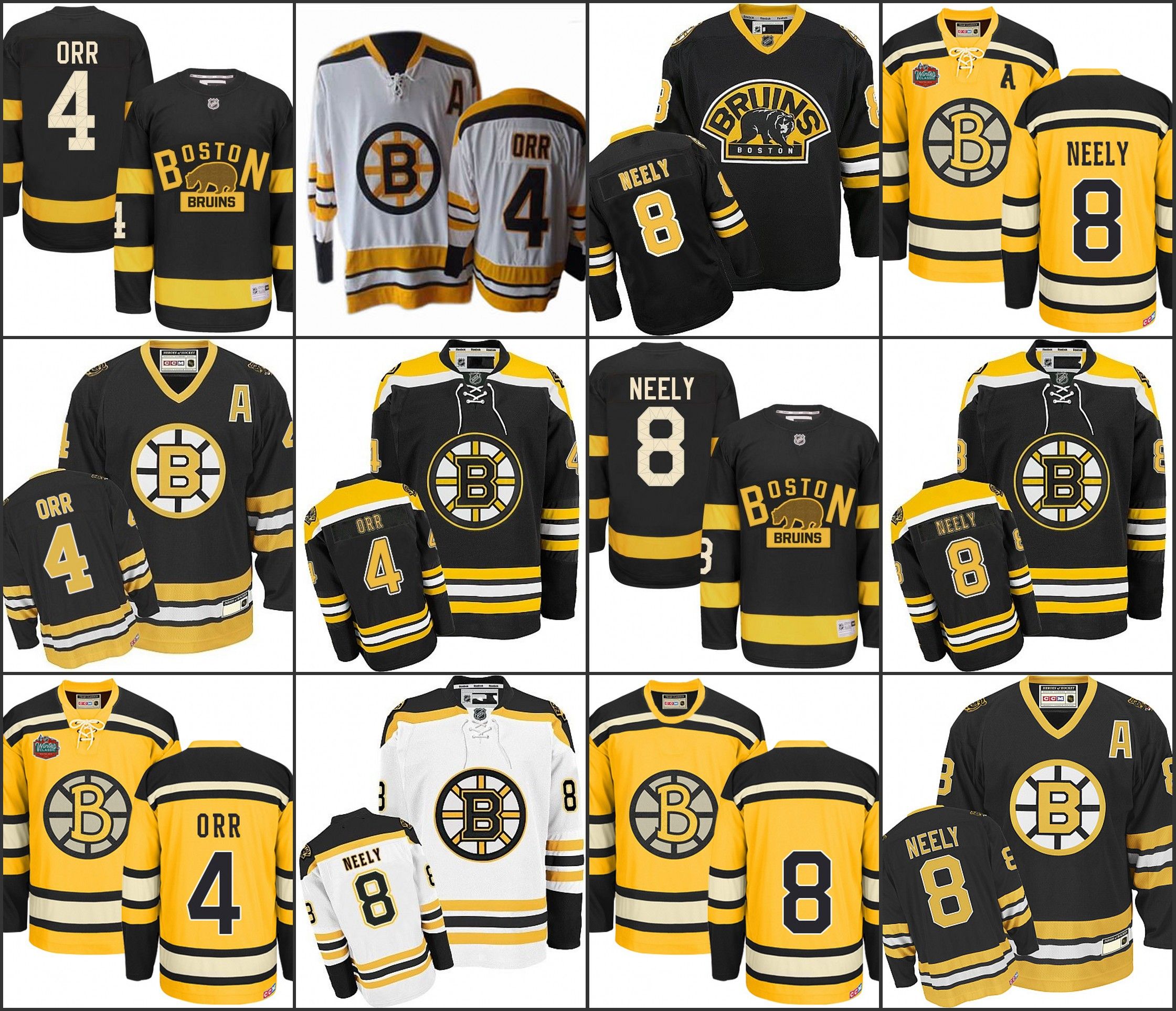 2019 Boston Bruins 4 Bobby Orr 8 Cam Neely CCM Vintage Jersey Cheap ICE Hockey Jerseys Heritage