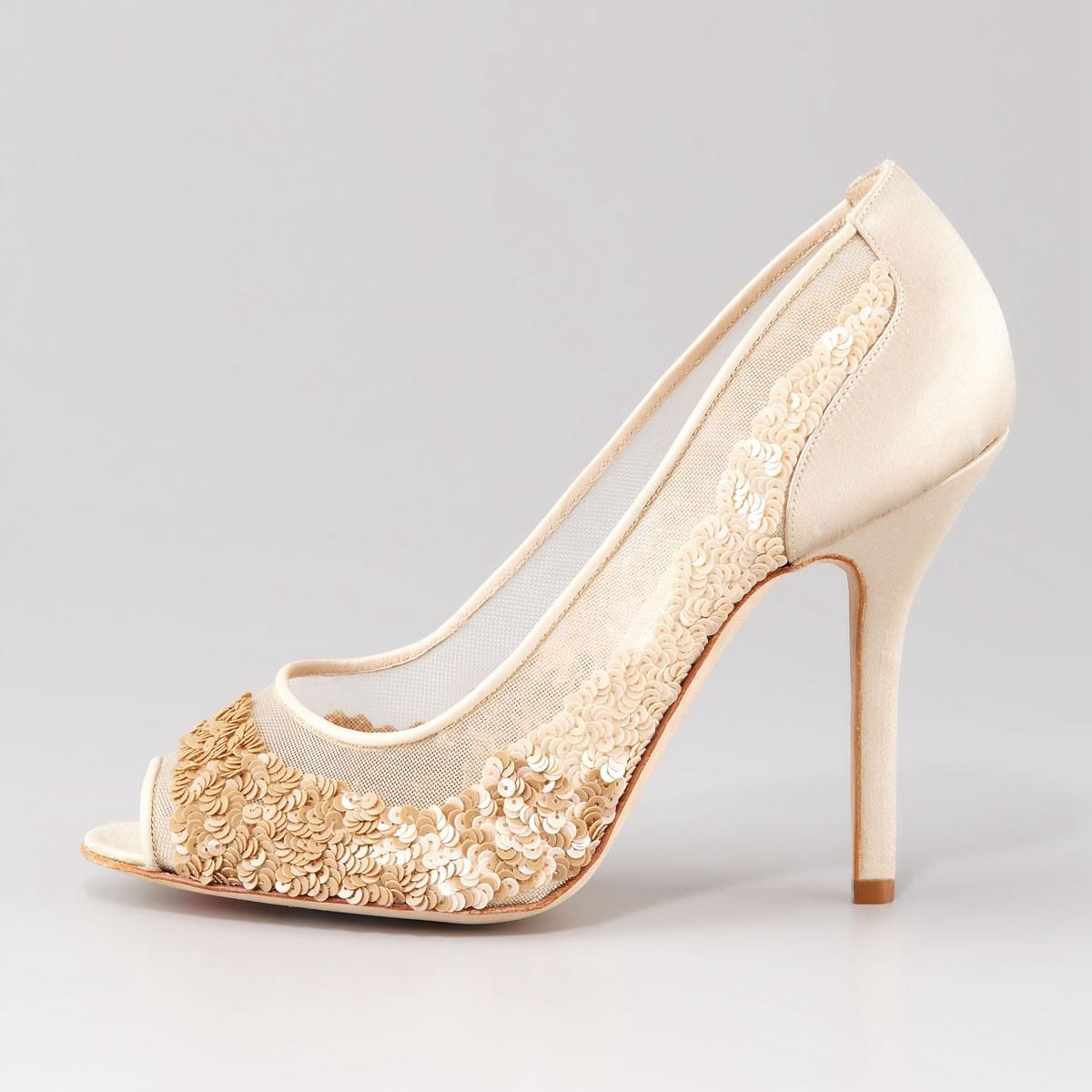 mesh bridal shoes