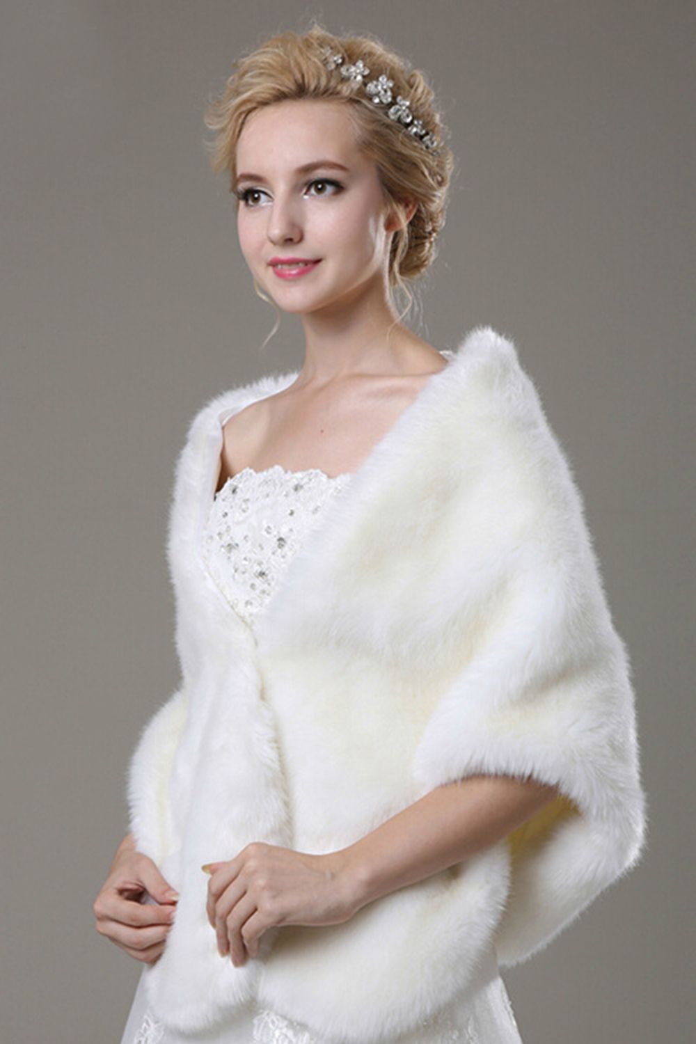 wedding shawl fur