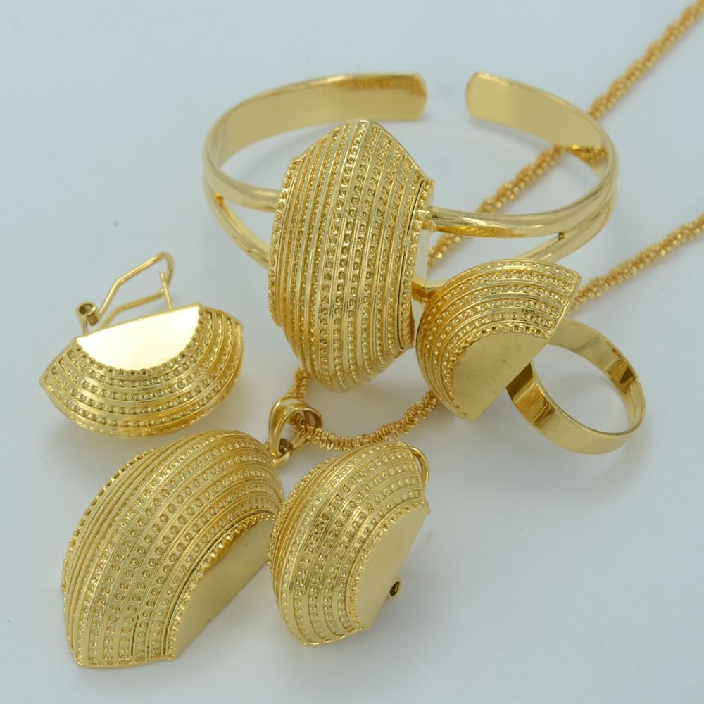 New 24K Gold Plated Ethiopian Jewelry Set For Women – African Ethiopian Eritrean Style, Nickel & Lead Free, Brass Alloy, 2-Year Color Guarantee - View #10