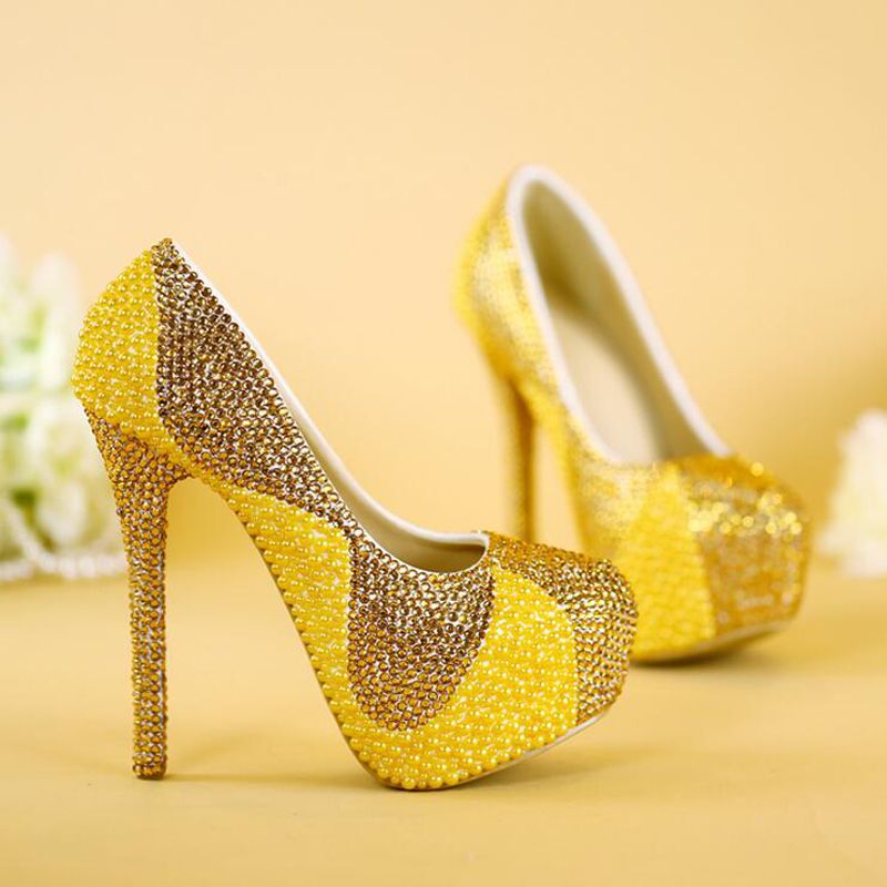 gold rhinestone shoes