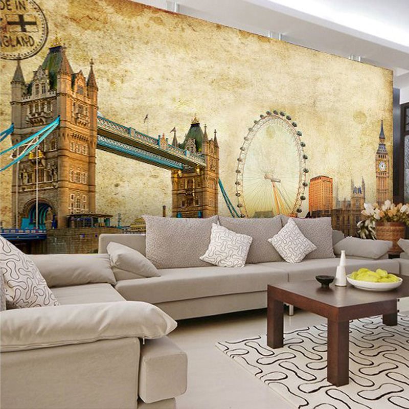 Custom Any Size 3d Wall Mural Stereoscopic Wallpaper Vintage Retro Photo Architectural Art Background Murals Wallpapers Downloads