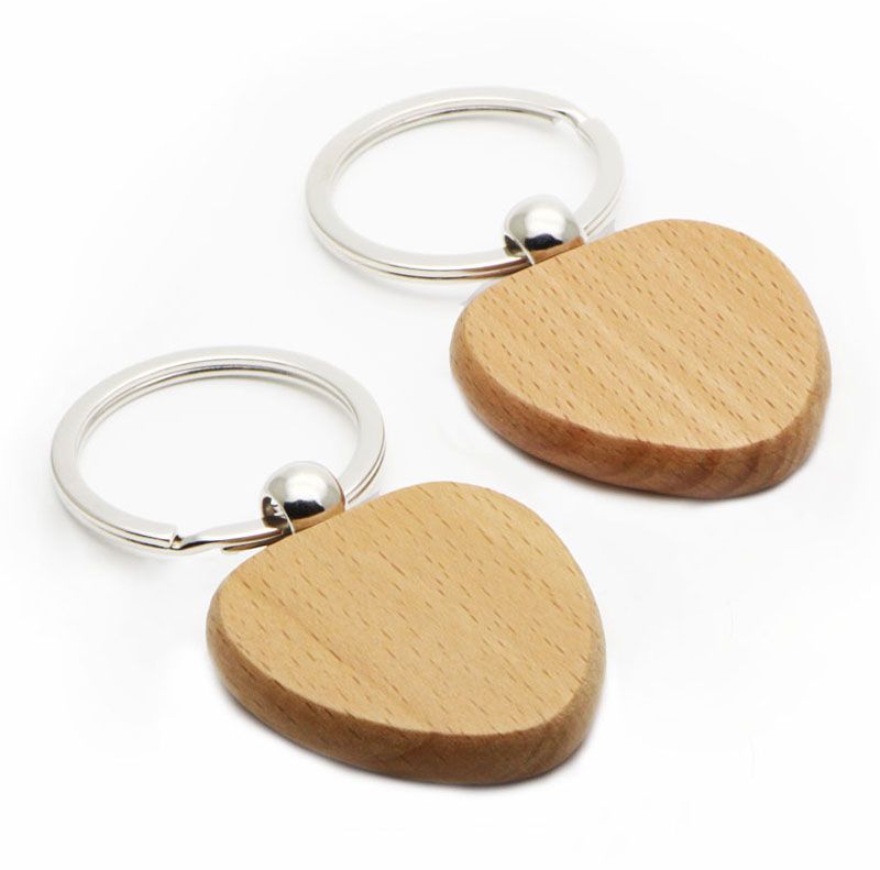 wooden heart keychain blank