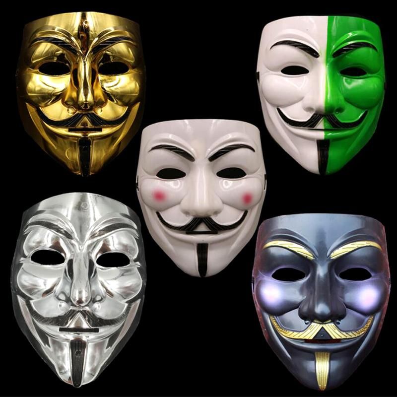 v for vendetta mask costume face mask gold silver white black white