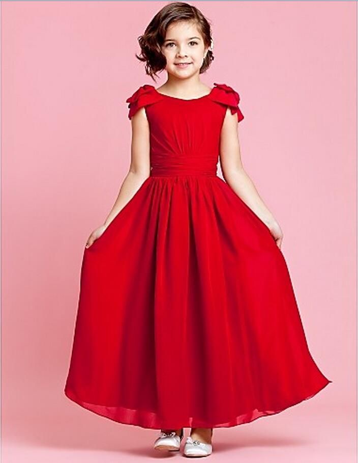 red junior bridesmaid dresses