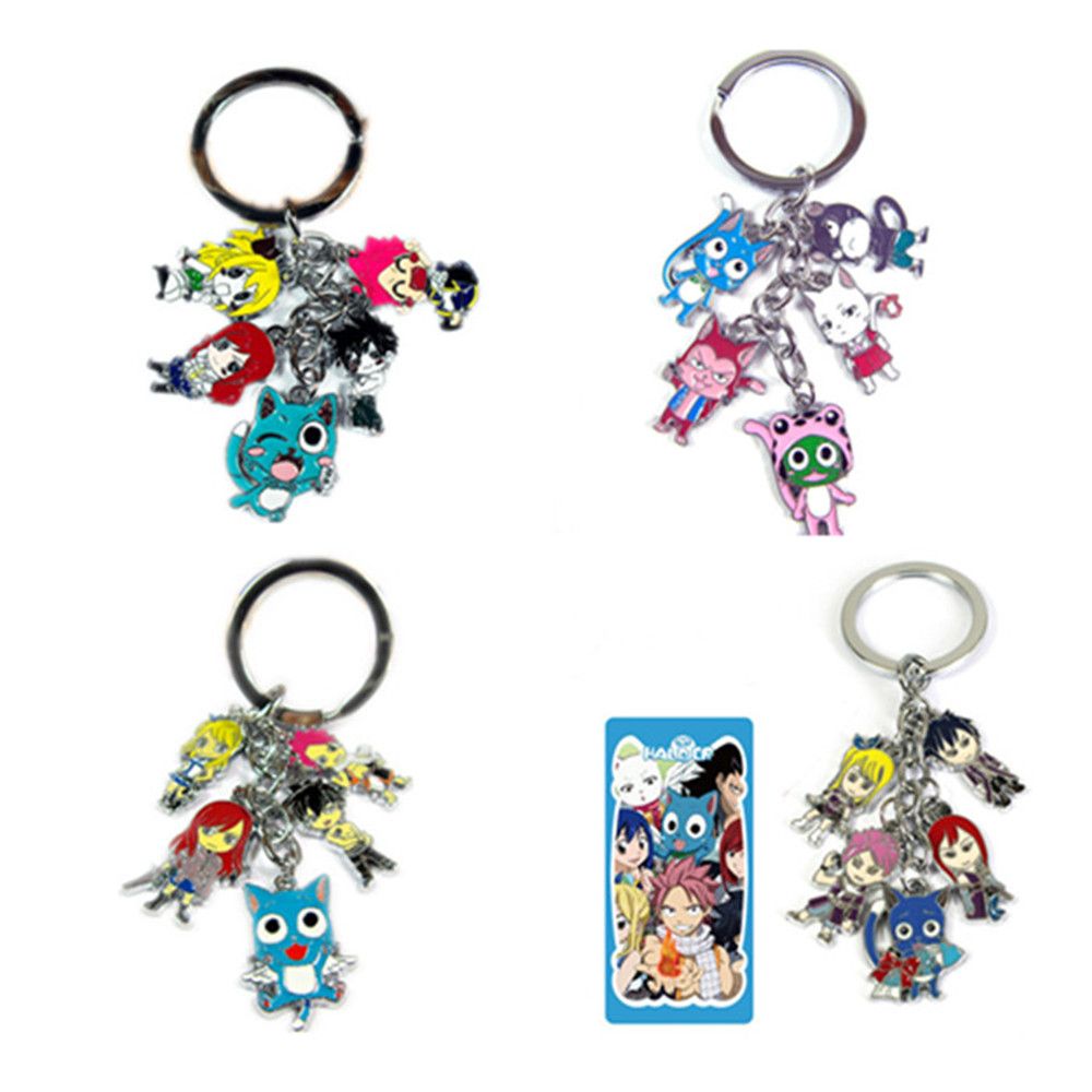 2019 Fairy Tail Keychain Color Metal Figure Dolls Pendant Natsu