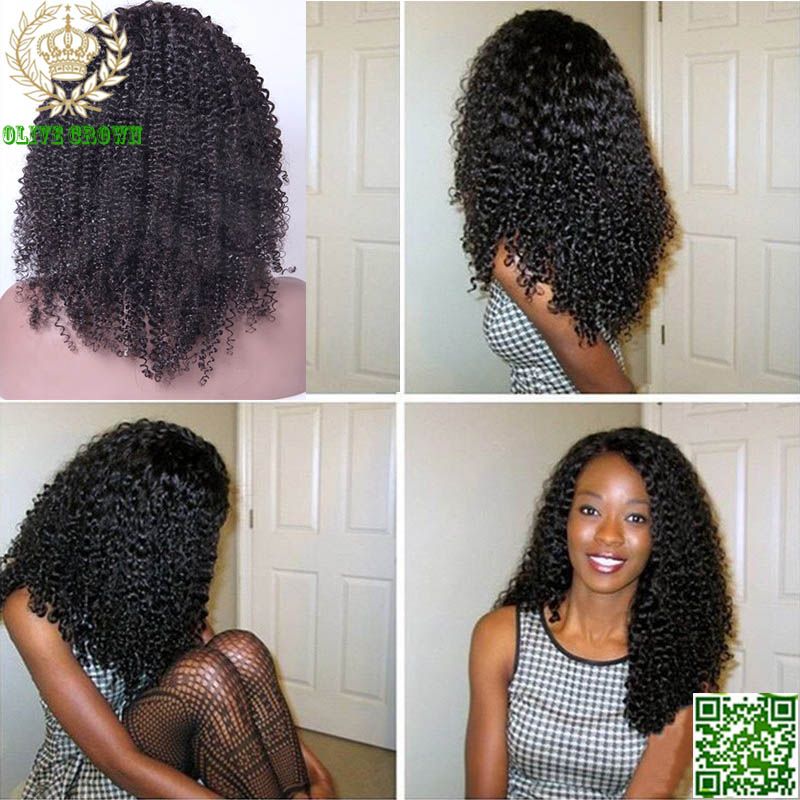 Brazilian Human Hair Full Lace Wig Kinky Curly Lace Front Human
