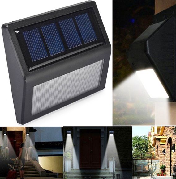 Outdoor Wall Step Lamps Solar Lights Ip55 Powered Auto Sensor Outdoor Wall Step Lamps Solar Lights Ip55 Powered Auto Sensor Light For Modern Fixture Hallway Garden Stair Fence Lighting