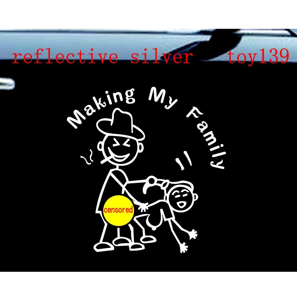 stick figure making my family car decal funny sticker car nobody