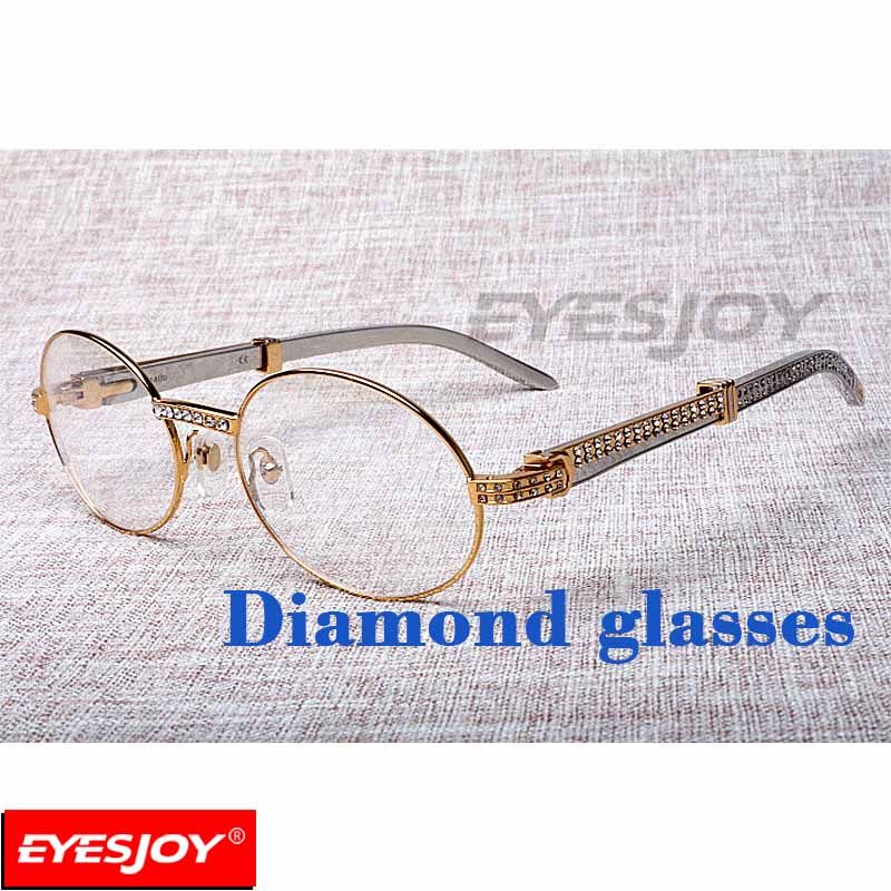 Stainless Steel Luxury Diamond Reading Glasses Fashion Mens Metallic