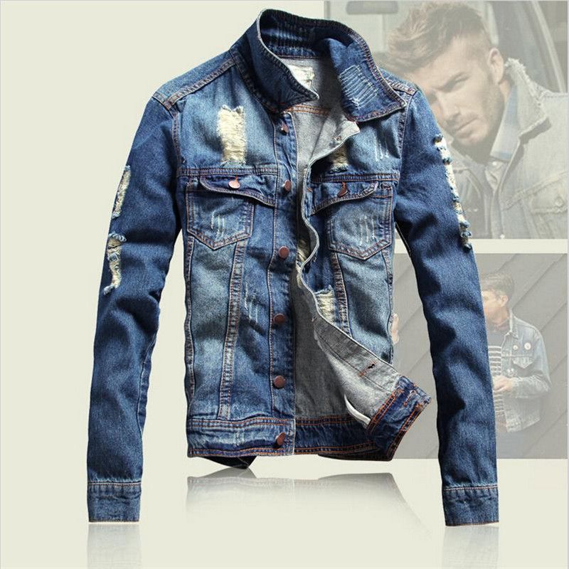 Fall Ripped Denim Jacket 2016 Men'S Winter Jean Jacket Men Vintage ...