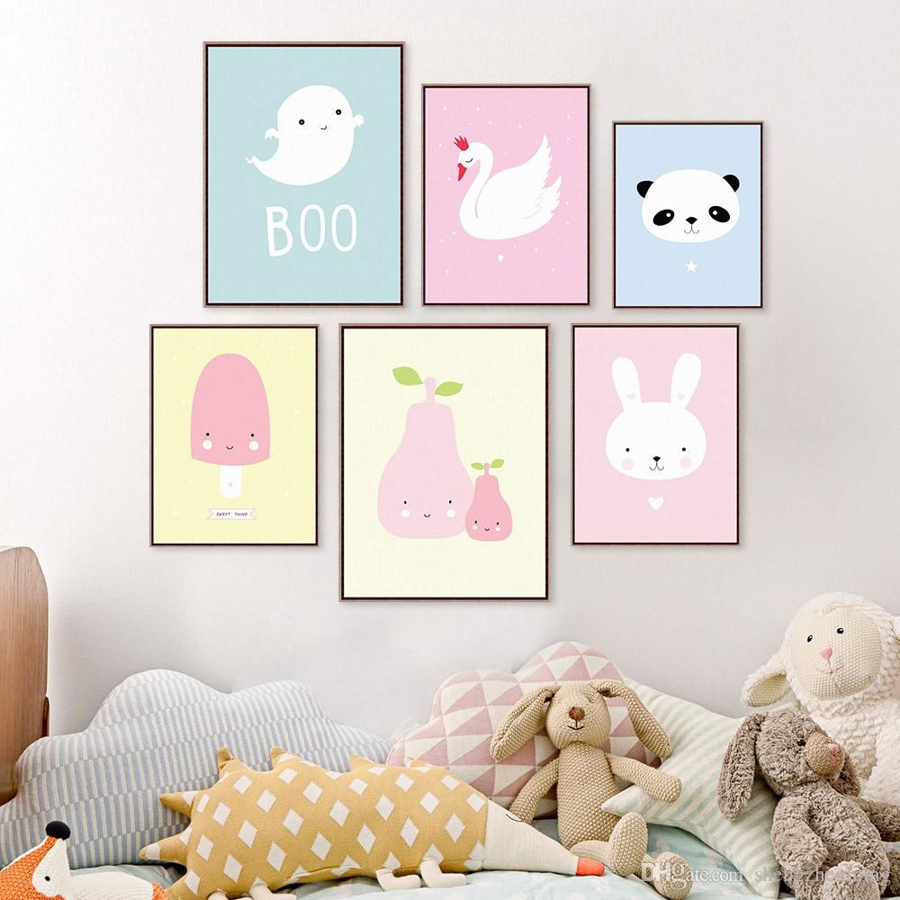 2019 Kawaii Animal Panda Poster Print A4 Modern Nordic Cartoon 2019 Kawaii Animal Panda Poster Print A4 Modern Nordic Cartoon Nursery Wall Art Picture Kids Baby Room Decor Canvas Painting No Frame From Shengzhenming