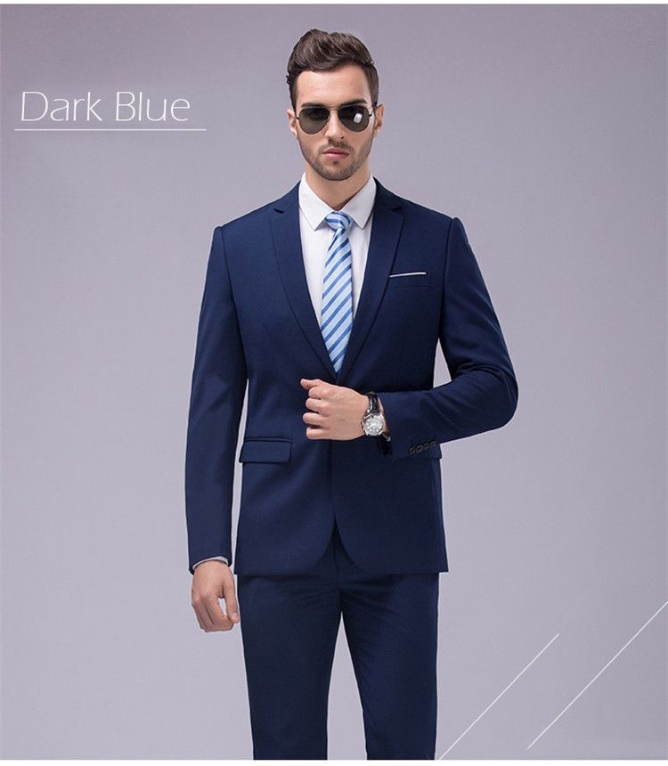 Wholesale Custom Made Navy Tuxedo Jacket Men Suit Groom Wedding