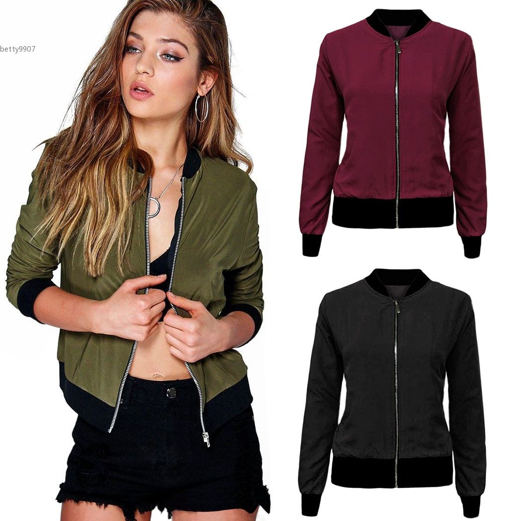 Bomber Jackets For Women Clothing Tin Jacket Army Green Black Wine Red Outdoor Coat Casual
