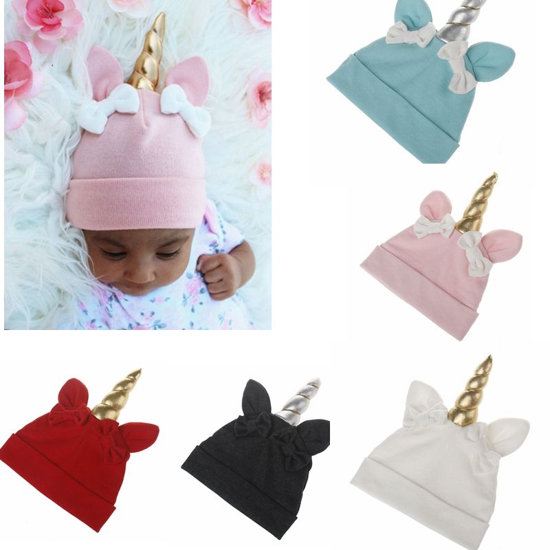 Cute Unicorn Baby Hat Newborn Babies Unicorn Caps Photo Props for