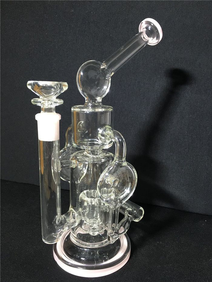 2021 Newest Glass Water Pipe Cyclone Helix Bongs Intricate Double