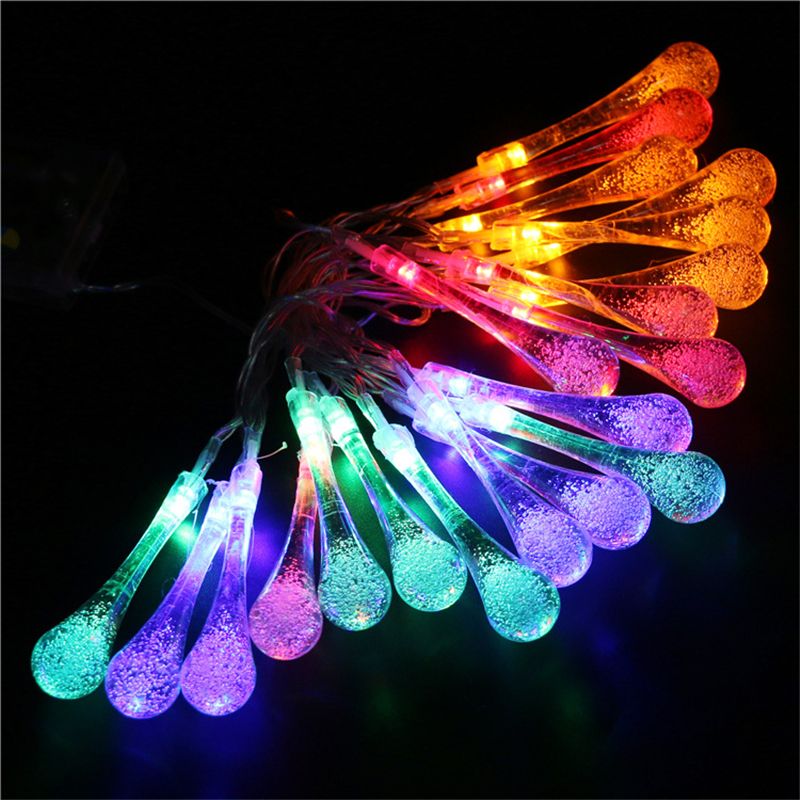 Xmas Tree Raindrop Waterdrop Led String Lights Novelty Outdoor Xmas Tree Raindrop Waterdrop Led String Lights Novelty Outdoor Garden Decor Light Patio Lantern 2m 20 Leds Bedroom From