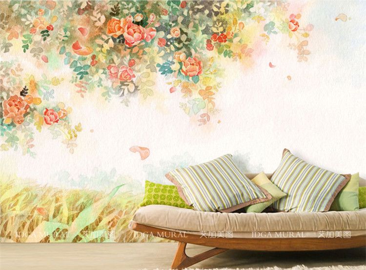 Elegant Photo Wallpaper Rose Flower Wall Murals 3D Custom Wallpaper