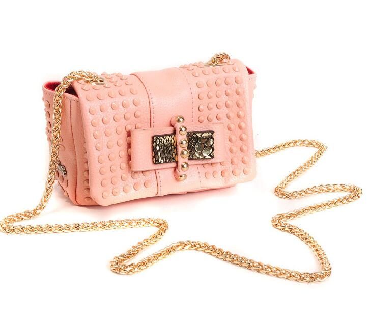 Classic Fashion Bags Spikes Leather Shoulder Bags Women Handbag With