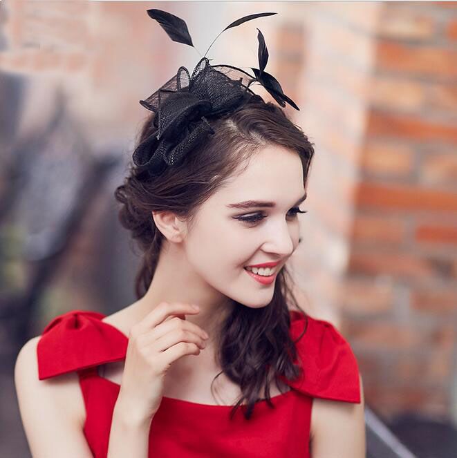 2017 Black Banquet Party Prom Evening Hat Women Korean Version