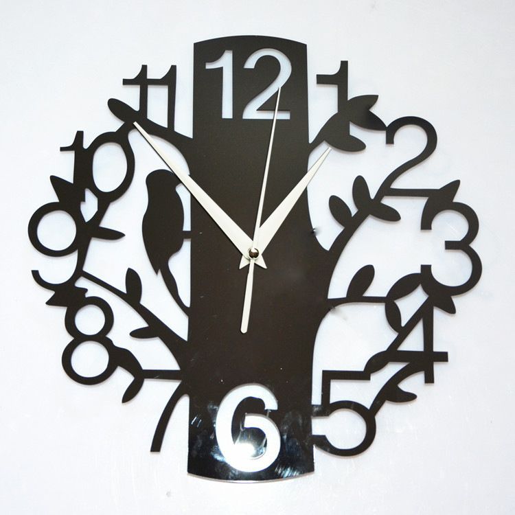 Home Decoration 3d Tree Mirror Wall Clock Safe Modern Design Diy Home Decoration 3d Tree Mirror Wall Clock Safe Modern Design Diy Digital Watch Sticker Clocks Tv Bird International