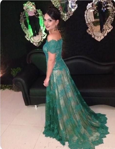 Acquistare Abiti La Madre Della Sposa 2016 Hunter Green Lace Off The  Shoulder Abiti Lunghi Eleganti La Mamma Dello Sposo Economico | Consegna  Veloce E Qualità | It.Dhgate