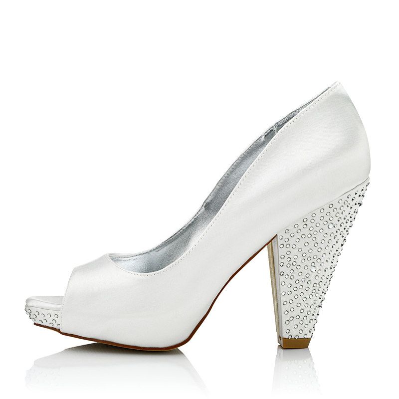 Rhinestone High Heel Dyeable Satin Wedding Dress Shoes Platform ... Rhinestone High Heel Dyeable Satin Wedding Dress Shoes Platform White Color Wholesale Women Bridal Wedding Shoes Made In China Wedding Shoes For Kids ...