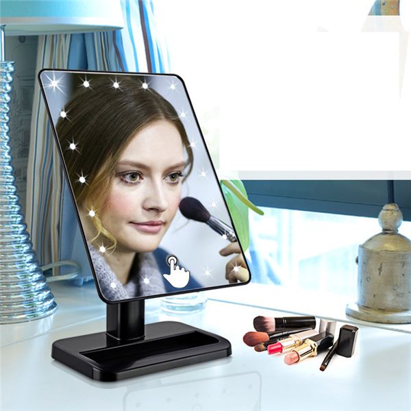 Led Lighted Mirror Bedroom Lighting Dresser Makeup Lamp Multifunction Touchable Uv Low Power Travel Portable Mirrors For