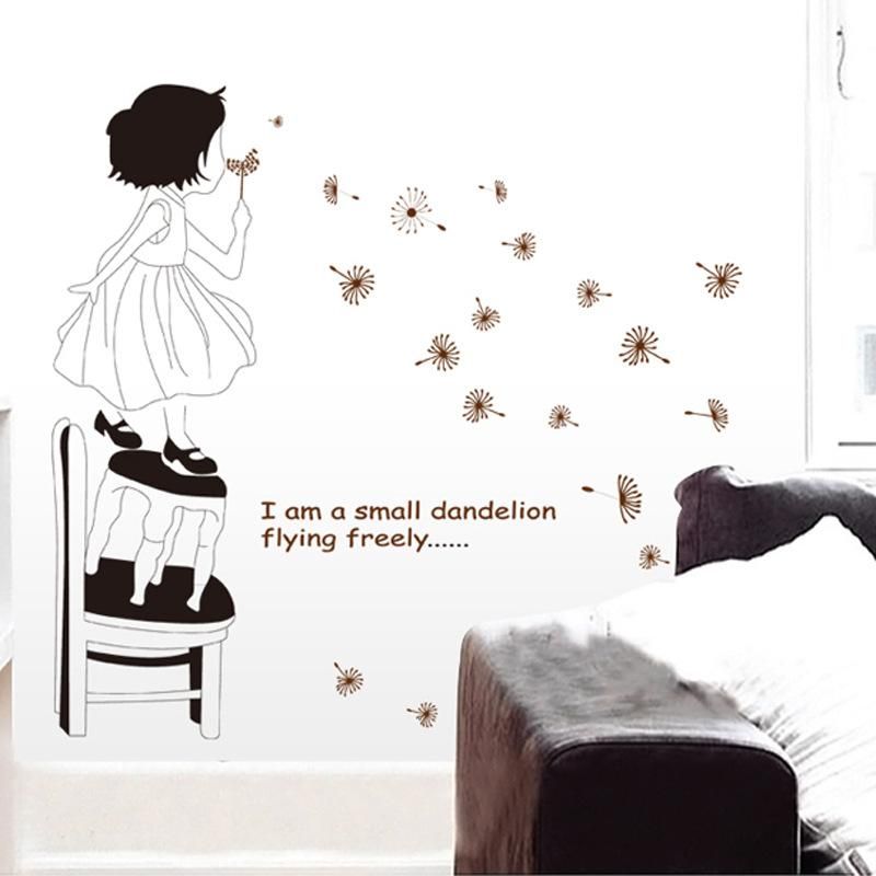 romantic cartoon children's room decor removable wall stickers