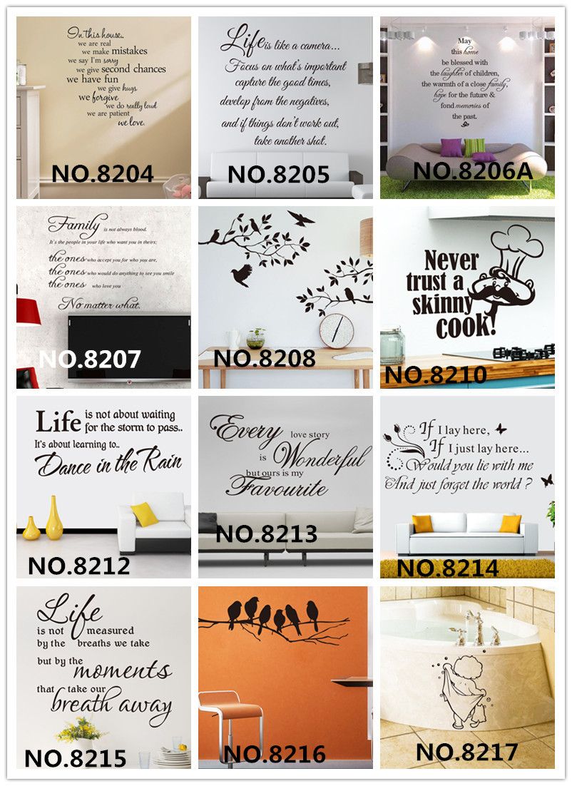 Removable Vinyl Lettering Quote Wall Decals Home Decor Sticker Mordern