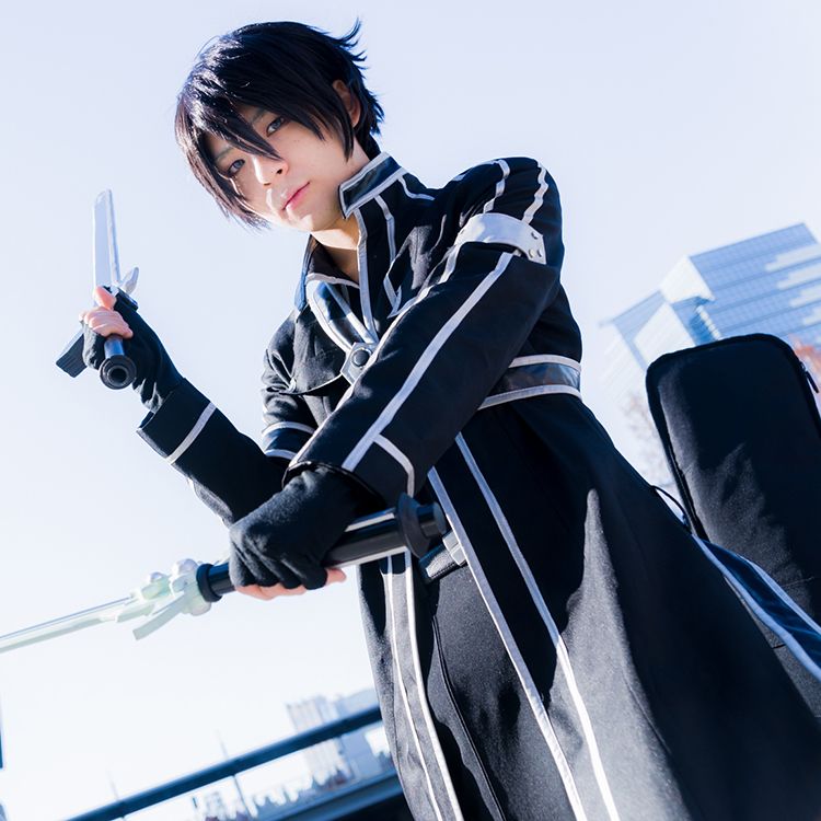 Sword Art Online Kirito Cosplay Costumes Black Full Set SAO Cos Clothes Long Coat Underwear