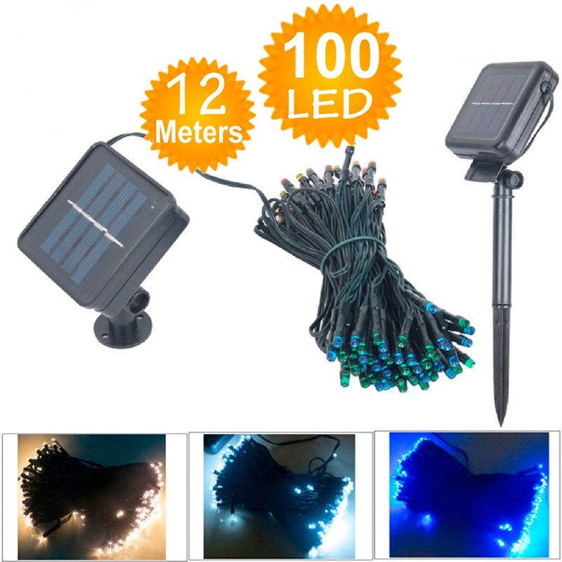 100led Solar Lamps Power LED String Garlands Lights Solar Garden