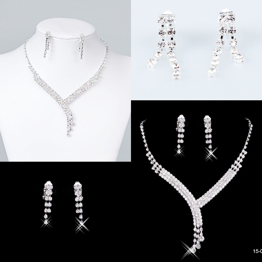 Discount Bridal Jewelry Crystal Rhinestones Bride Prom Wedding
