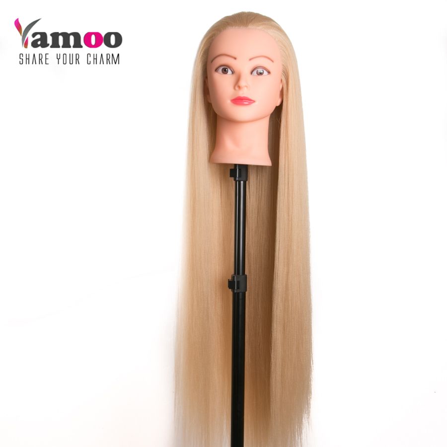 2018 Professional 80cm Hairdressing Dolls Head Very Long Yaki Hair