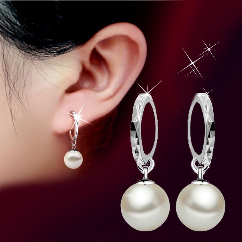 2021 Elegant Pearl Earrings For Women Jewelry Eardrop 925 Sterling