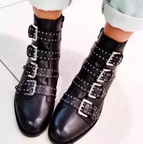 booties with buckles and straps