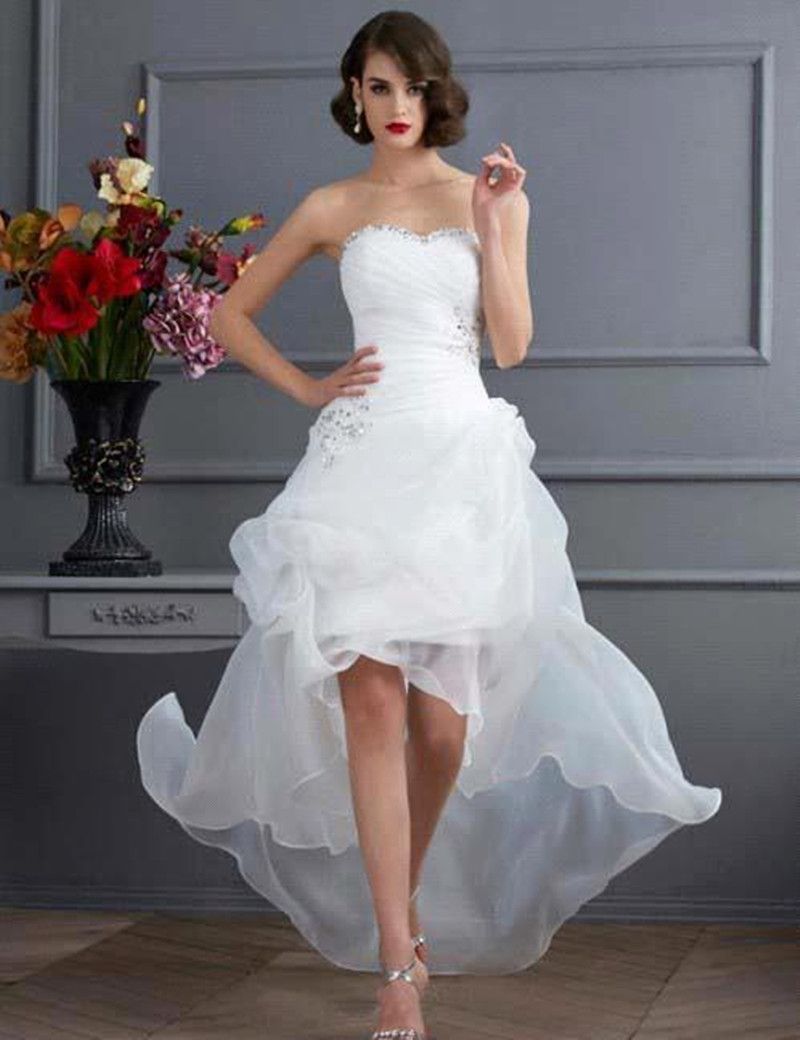 Discount 2019 Summer High Low Casual  Wedding  Dresses  