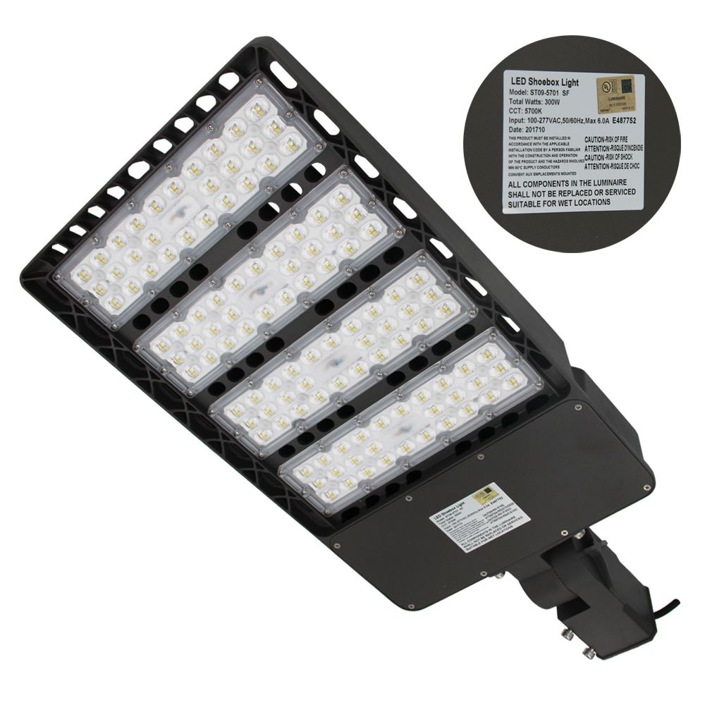 1500w Metal Halide Equivalent 300 Watt Led Shoe Box Street Light Slip Fitter Pole Ip65 Daylight 100 277vac Tennis Court Outdoor Lighting