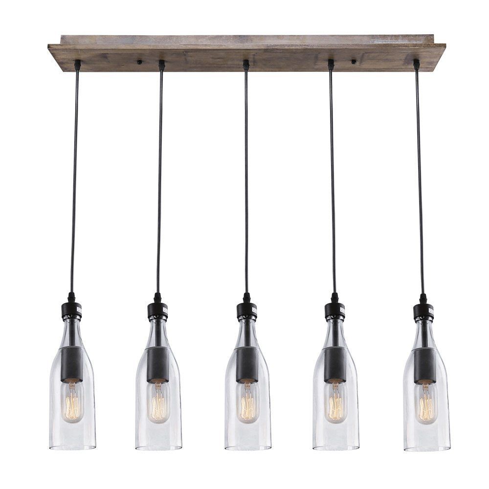 Wood Pendant Light 5 Lights Ceiling Linear Chandelier Wood Pendant Light 5 Lights Ceiling Linear Chandelier Lighting Vintage Rustic Style Island Kitchen Lamp Diy Plug In Hanging Designer