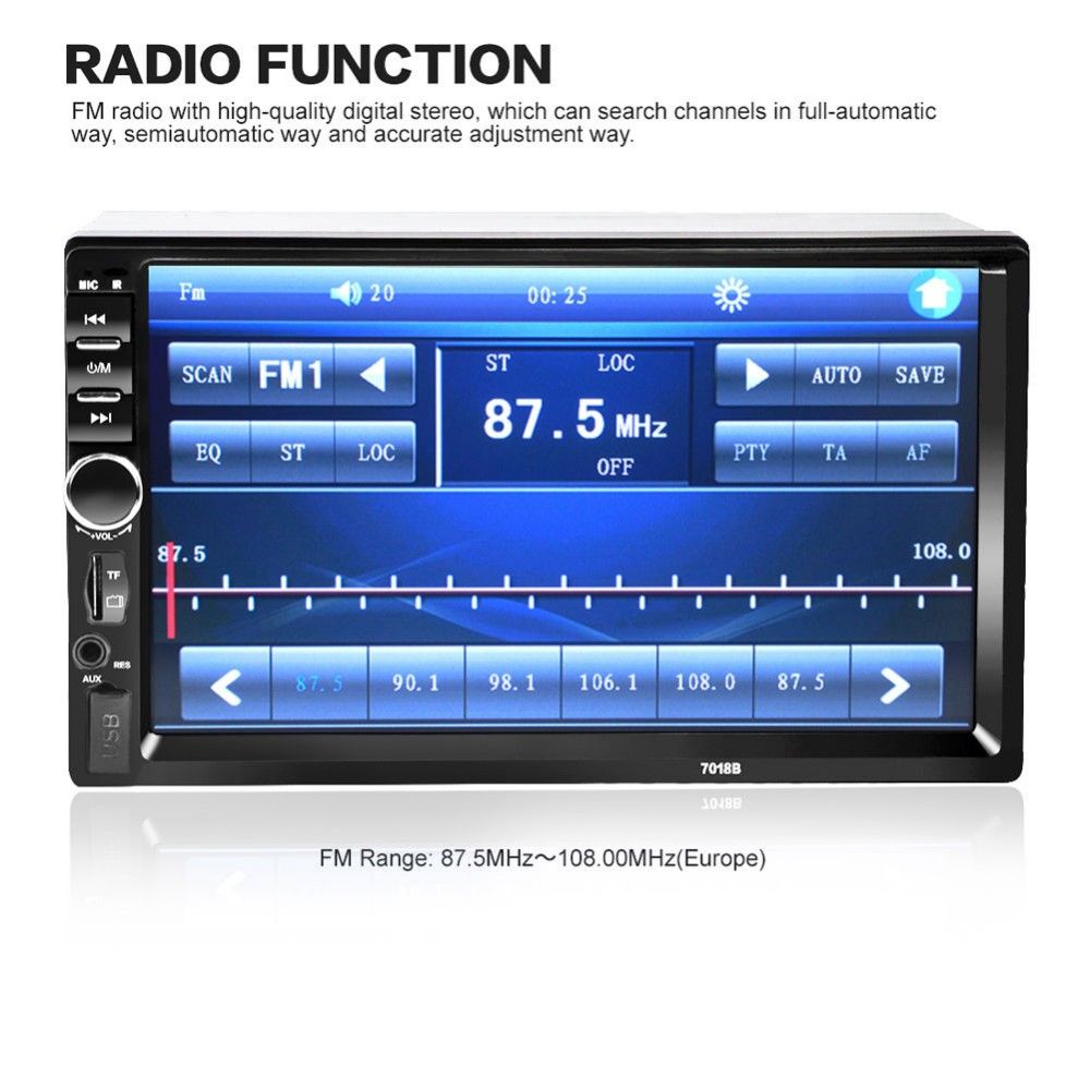 Car Audio 7018B 2 DIN 7 Inch Bluetooth In Dash Touch Screen Car Radio Car Audio Stereo MP3 MP5