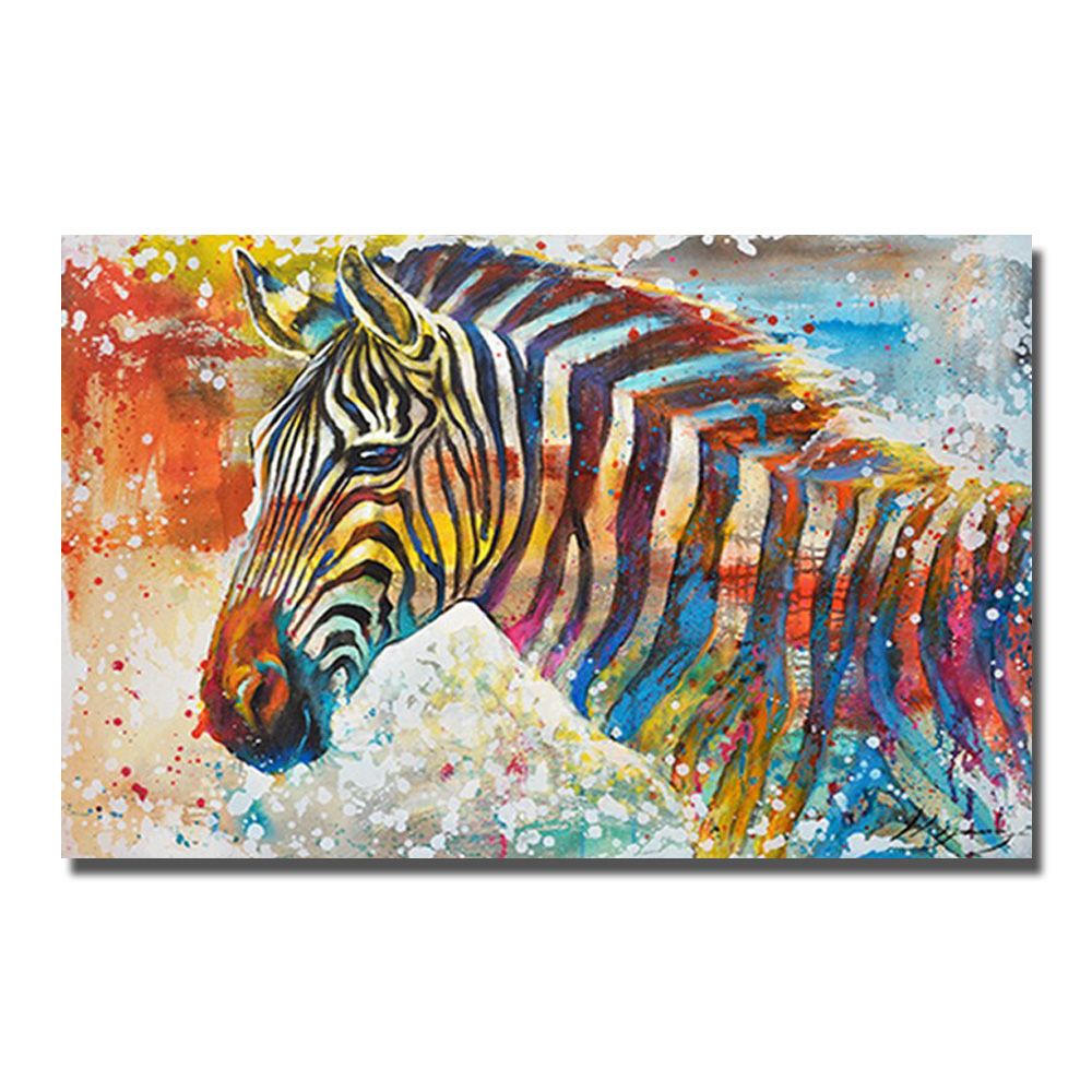 Acheter Livraison Gratuite Toile Art Peinture À La Main Peint Dessin Animé  Animal Zèbre Peinture À Lhuile De 4,33 € Du Ouweili | DHgate.Com